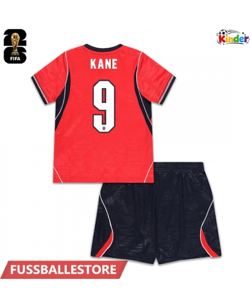 Günstige England Harry Kane #9 Auswärts Trikotsatzt Kinder WM 2026 Kurzarm (+ Kurze Hosen)